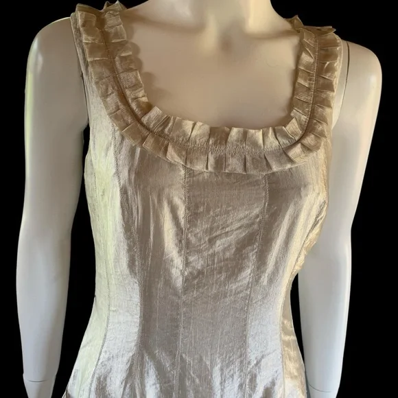 Badgley Mischka Champagne Shimmer Fit & Flare Cocktail Dress 2/4 - Picture 15 of 15